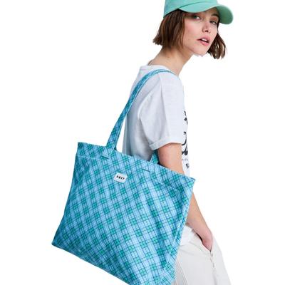 Strandtasche ROXY "Sweeter Than Honey", Damen, blau (katydid as if plaid), Baumwolle, Taschen Strandtasche