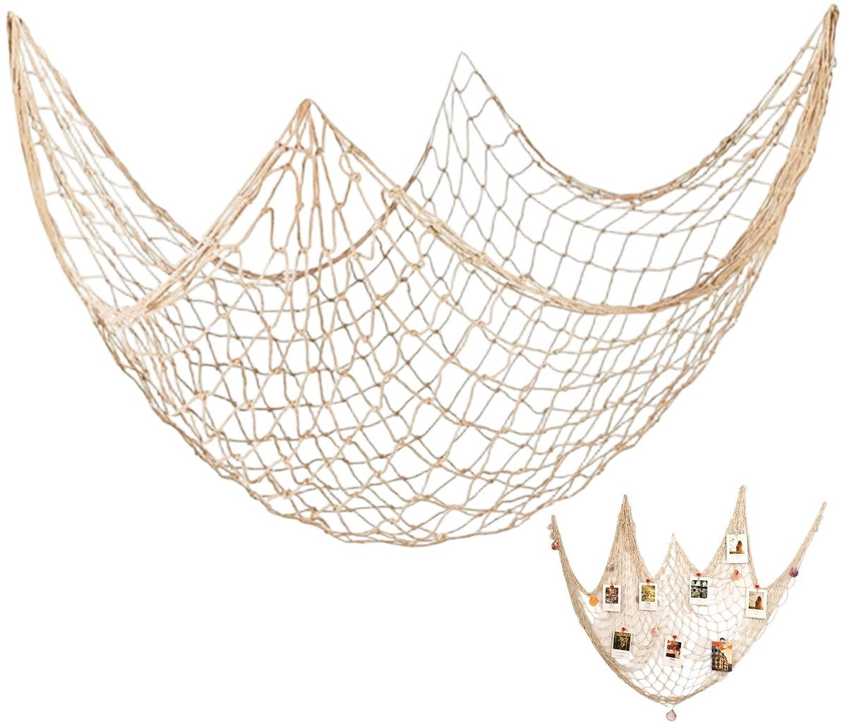 Decoratief vissersnet in mediterrane stijl, 200 x 100 cm