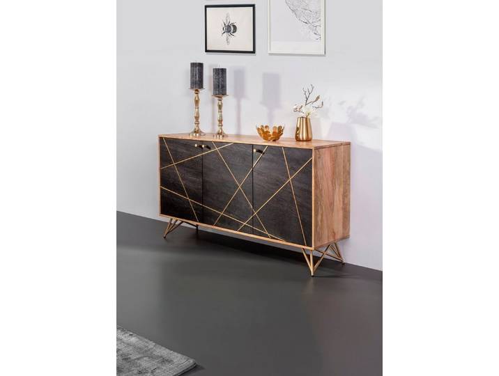Gutmann Factory Sideboard Lennon, Kommode mit Echtsteinfurnier und Messingapplikationen