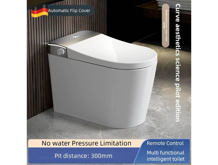 Toilettes intelligentes 220V, télécommande entièrement automatique, sans limite de pression d'eau, ouverture/fermeture automatique, siège chauffant électrique