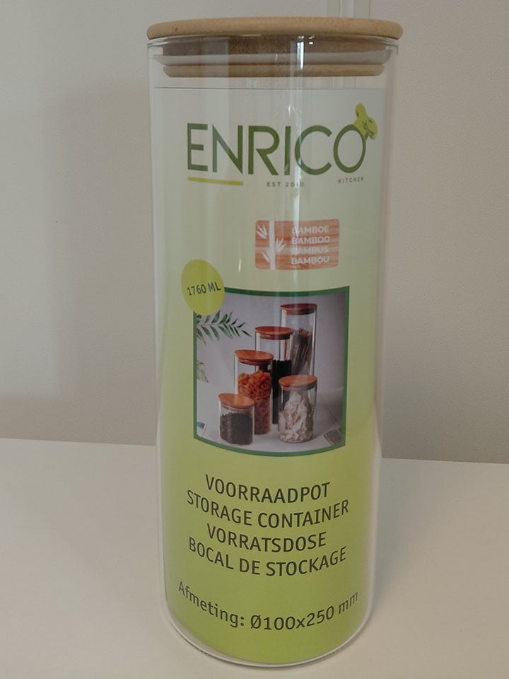 mesa Vorratsglas "Enrico" in Hellbraun/ Transparent - 1760 ml - onesize