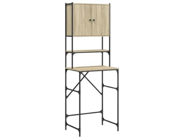 Helloshop26 Schrank für Waschmaschine, industriell, platzsparend, 68 x 48,5 x 194 cm, aus Eichenholz, Sonoma 02_0049394
