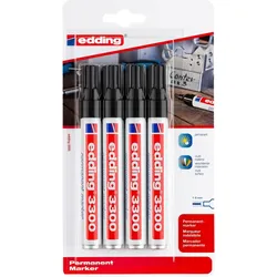 Edding, Marker, Permanentmarker 4ST schwarz (4x)