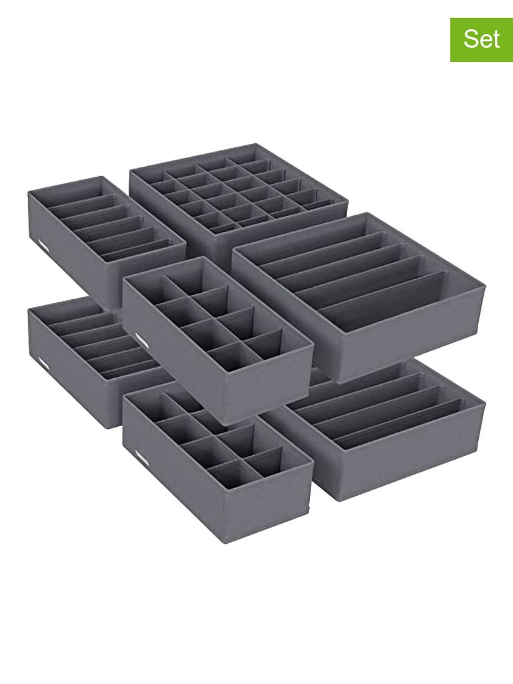SONGMICS 8er-Set: Schubladen-Organizer in Grau - onesize