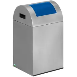 VAR Selbstlöschende Wertstoffsammler, 43 l, 320x600x320mm, silber, Klappe blau, Abfalleimer, Silber
