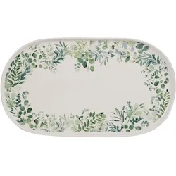 TABLE PASSION Ovale Platte Natura 39x22 cm - Dekor Steingut Tisch Passion 41.5x23.5 cm