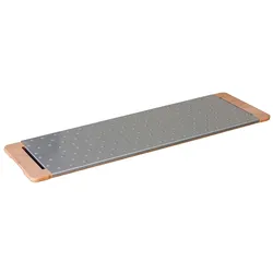 Stil Casa, Set 2 Pizzaschneidebretter und Focacce, Holzständer, Edelstahlplatte, 111,5x30 cm - Innenmaß 100x30 cm.