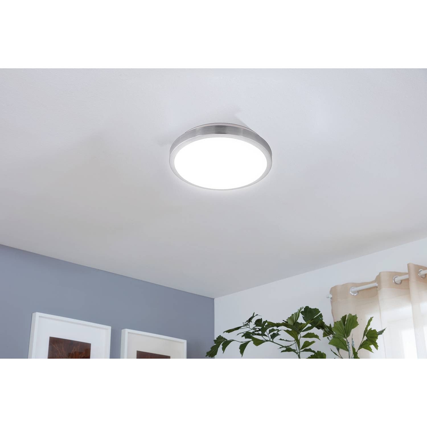 Eglo Competa LED-plafondlamp rond, wit/zilver, 24 cm