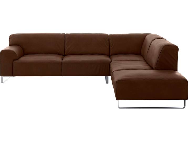 W.SCHILLIG Ecksofa ALESSIO Breite 271cm, bequem, elegant, L-Form, hochwertiger Metallbügelfüß, Long-Life-Leder