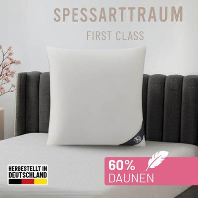Daunenkissen SPESSARTTRAUM "FIRST CLASS", weiß, B:60cm L:60cm, Bezug: 100% Baumwolle. Füllung: 60% Daunen, 40% Federn, Kopfkissen, hergestellt in Deutschland, allergikerfreundlich