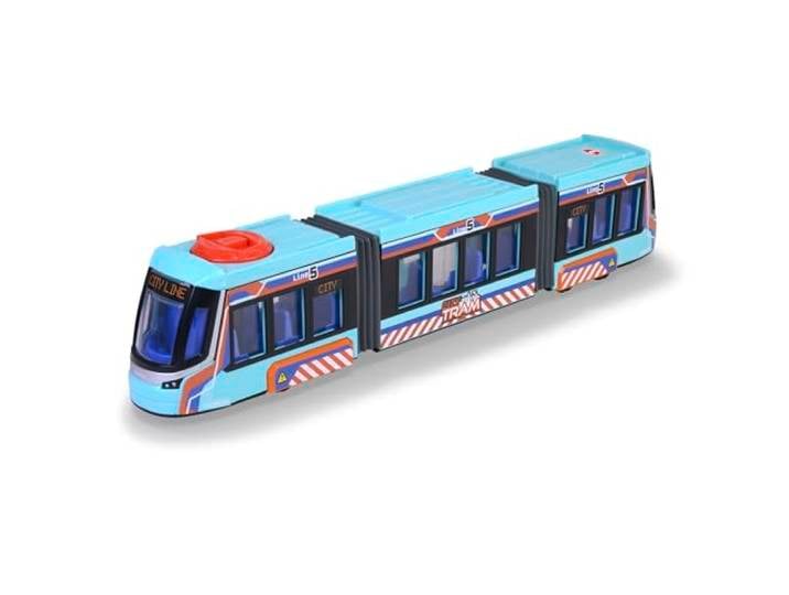 Dickie Toys City Tram Straßenbahn Spielzeug (41,5 cm) - Große Spielzeugautos ab 3 Jahren mit Freilauf, Lenksteuerung & TüRen zum Öffnen - Bus Spielzeug Modell-Bahn für Kinder - 203747016