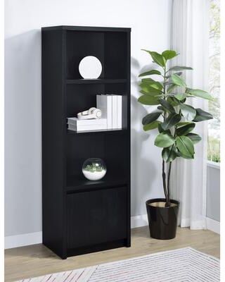 CDecor Sloat Black 3-shelf Media Tower Entertainment Pier