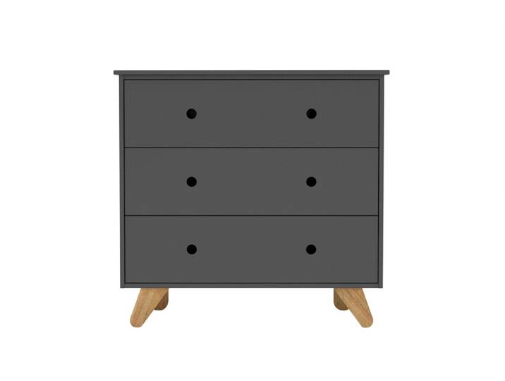 Möbilia Kommode aus Pinienholz Grau 95x90 cm