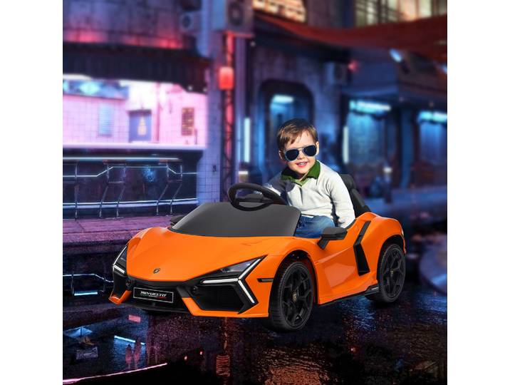 AIYAPLAY Voiture électrique pour enfants de 3-5 ans, conduite douce, télécommandée, avec klaxon, plastique et métal, Orange