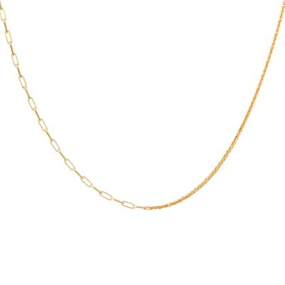 Collierkettchen CAÏ "925 Silber Mixed", gold (gelb), Halsketten, Damen, 50+5cm, Silber 925 (Sterlingsilber), L: 55