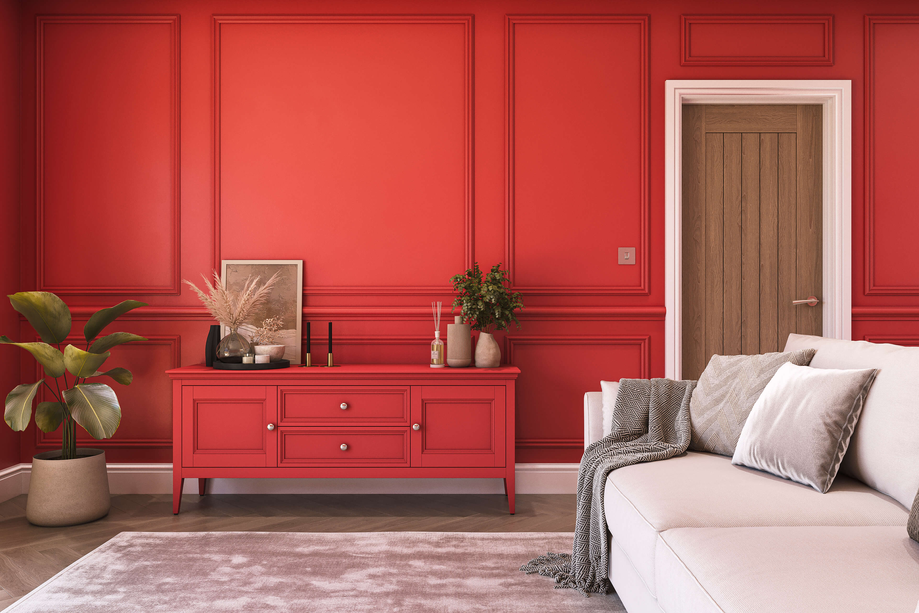 Hemway Chalk Paint   Ruby Red   Shabby Chic   Furniture   Chalky Matt Finish - Ruby Red - 1L