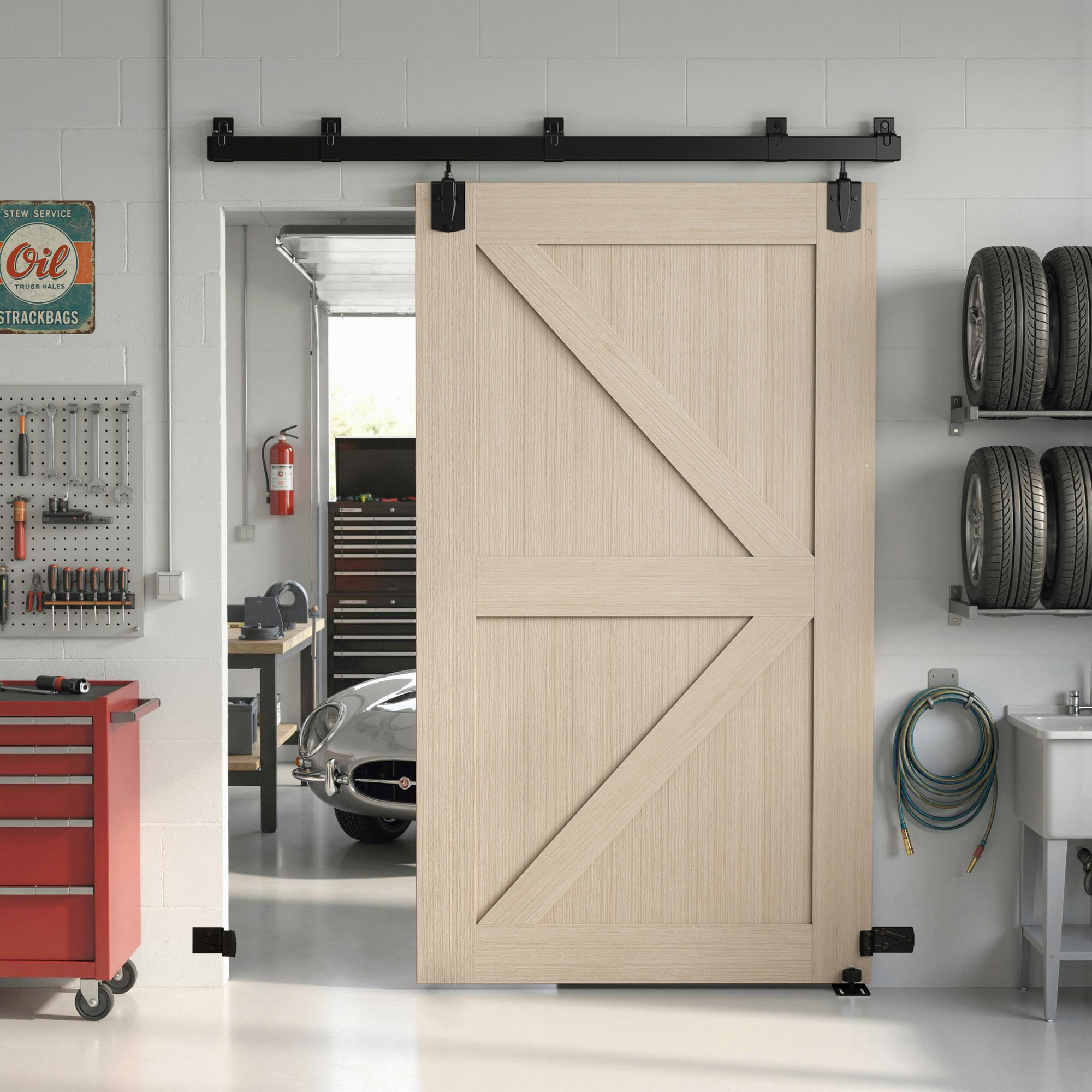 Homcom Set ferramenta per porte scorrevoli ad alta portata 183 cm Nero per porte singole   Aosom Italy