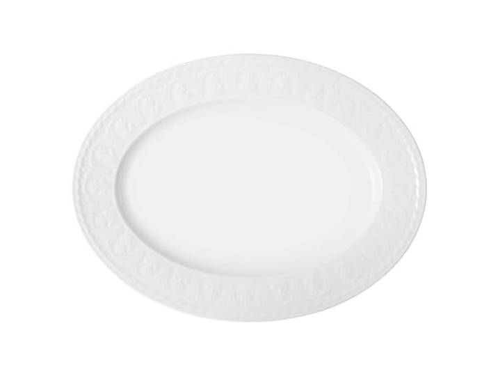 Villeroy und Boch Cellini Ovale Servierplatte, Premium Porzellan, Weiß