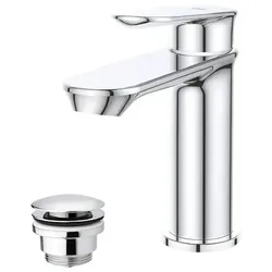 TRIZERATOP Miscelatore lavabo con piletta (tappo) cromato