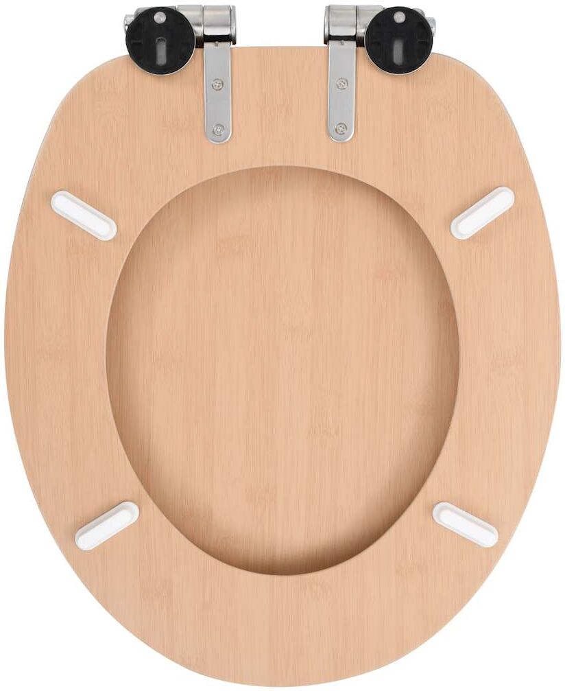 vidaXL Siège de toilette MDF Couvercle à fermeture en douceur Bambou