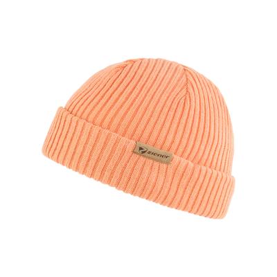 Strickmütze ZIENER "IPU-Z UNISEX", Damen, orange (light coral), Materialmix, Mützen Strickmütze, mit Aufschlag, Wollanteil
