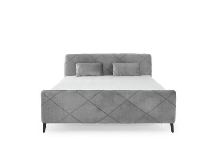Trendstore Jessi Boxspringbett Bezug Velours, Kopf- und Fußteil