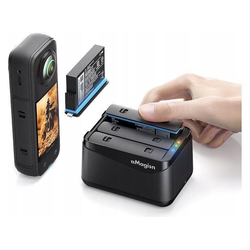 Puluz Ładowarka Usb Na 3x Akumulator Bateria Do Insta360 X5 / Insta 360 X 5 / Amagisn / Tbd06060566 / Pf12 (PULUZ)