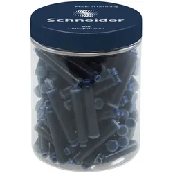 Schneider, Ersatzpatronen + Tintenfass, Tintenpatrone (Dunkelblau, 100 Stk.)