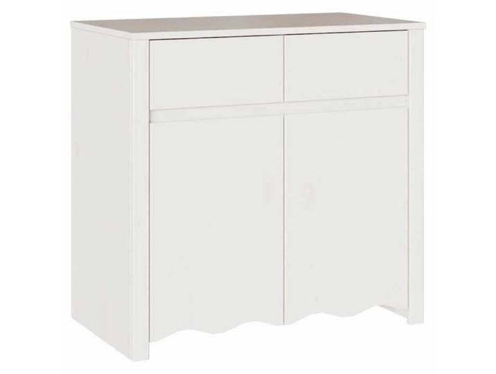 NOUVEAU Placard de rangement - Buffet de Cuisine - Armoire Bas vitrine - Drammen - blanc - 79x43x75.5cm - Bois de pin massif 92576