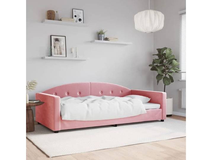 SALE 2025 Lit rembourré/Lit de repos rose 100x200 cm velours 28.2 Kg 3077