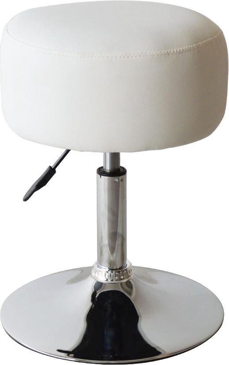 VDD Ergonomische Zadelkruk Wit met Faux Leather en Hoogteverstelbaar tot 65 cm