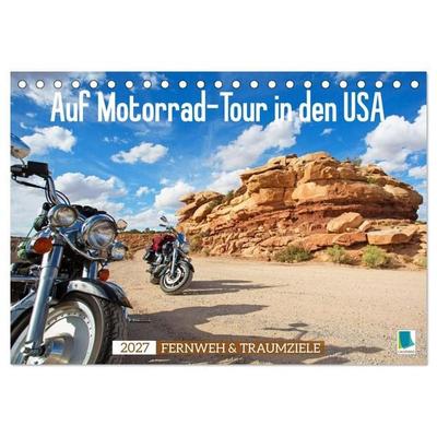 Auf Motorrad-Tour in den USA (Tischkalender 2027 DIN A5 quer), CALVENDO Monatskalender