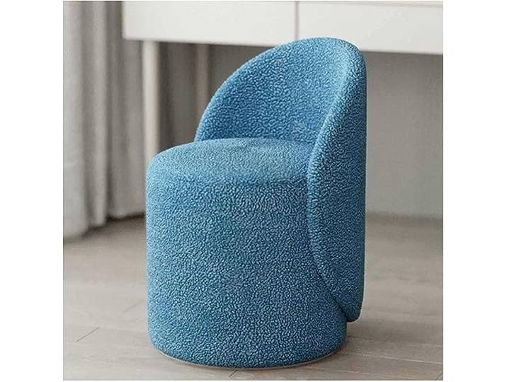 IXMLDAXD Der Stuhl, Soft Padded Dining Chair - Stylish Faux Lamb Velvet Makeup for Living Room & Bedroom Comfortable Stool with Backrest for Dressing Table(B,Rotatable)