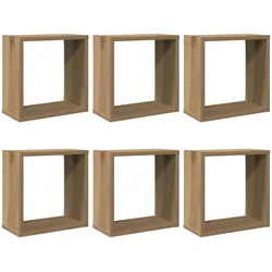 vidaXL Würfel-Wandregale 6 Stk. Artisan-Eiche 30x15x30 Holzwerkstoff