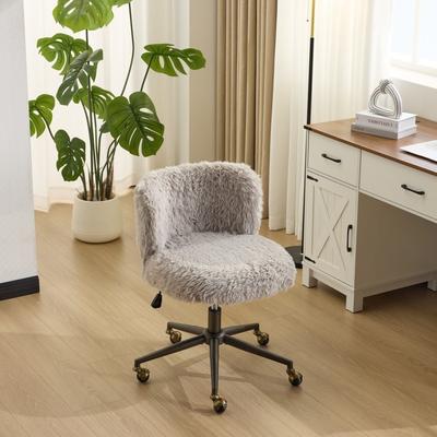 No Plush Velvet Swivel Chair Antique Bronze Base With Wheels