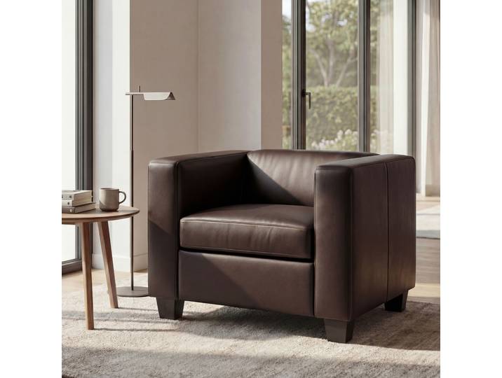 Sessel Loungesessel Lille, Kunstleder Coffee