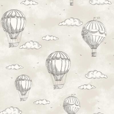 Fine Decor Ariya Beige Vintage Balloons Wallpaper - 396 x 20.5