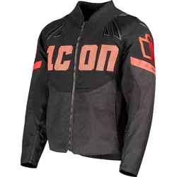 Icon Contra 3 Hero, Textiljacke - Schwarz/Rot - XXL