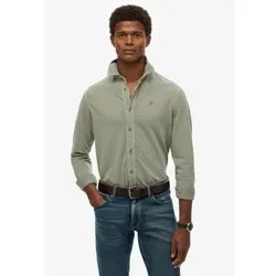 Superdry für Herren. M4011000A Vintage getragenes grünes Hemd (XXL), Lässig, Baumwolle, Langarm