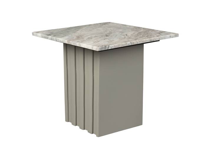 Dutchbone Bijzettafel Clayton Marmer, 40cm - Grijs - Vierkant