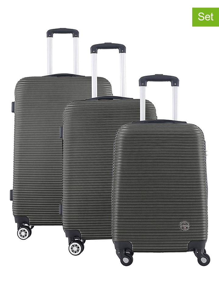 Geographical Norway 3tlg. Hardcase-Trolleyset "Solomun" in Anthrazit - onesize