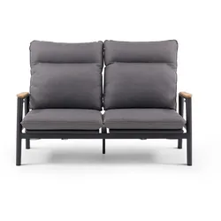 Lounge-Sofa Salines 2-Sitzer Polypropylen Schwarz, Grau Schwarz /