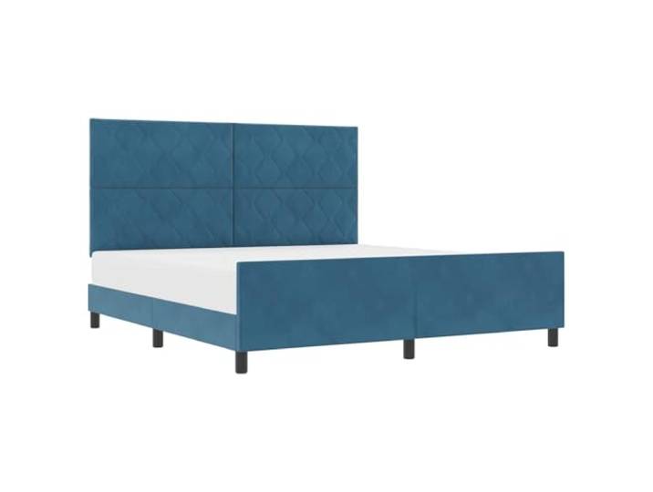KKgypkn Boxspringbett mit Kopfteil Dunkelblau 180 x 200 cm Samt – Modernes Boxspringbett mit verstellbarem Kopfteil, robustem Rahmen aus massiver Kiefer und Holzwerkstoffen, ideal