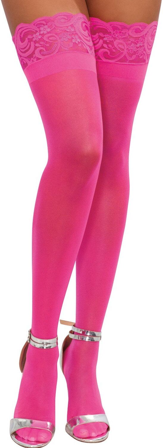 Dreamgirl Bas roses nylon autofixants jarretières dentelle