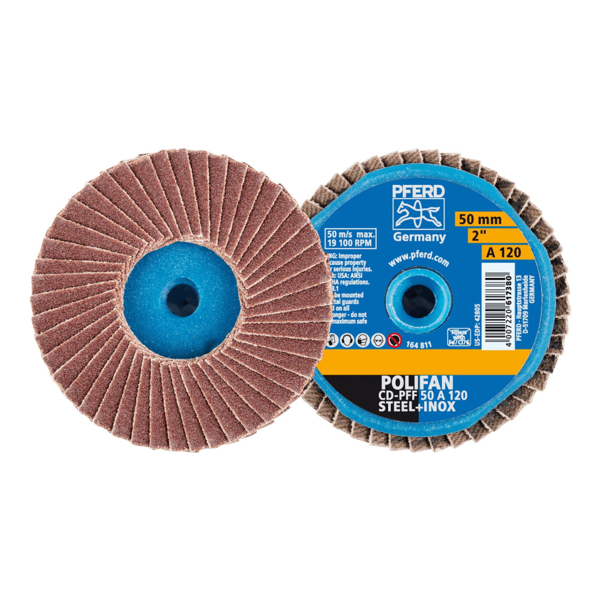 PFERD TOOLS COMBIDISC Korund Mini-POLIFAN CD Ø 50mm A120 für universelle Anwendungen (42719112)