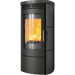 Kaminofen Hark 130 ECOplus 6 kW - Ofenkacheln: deco-schiefer - Korpus: graphit