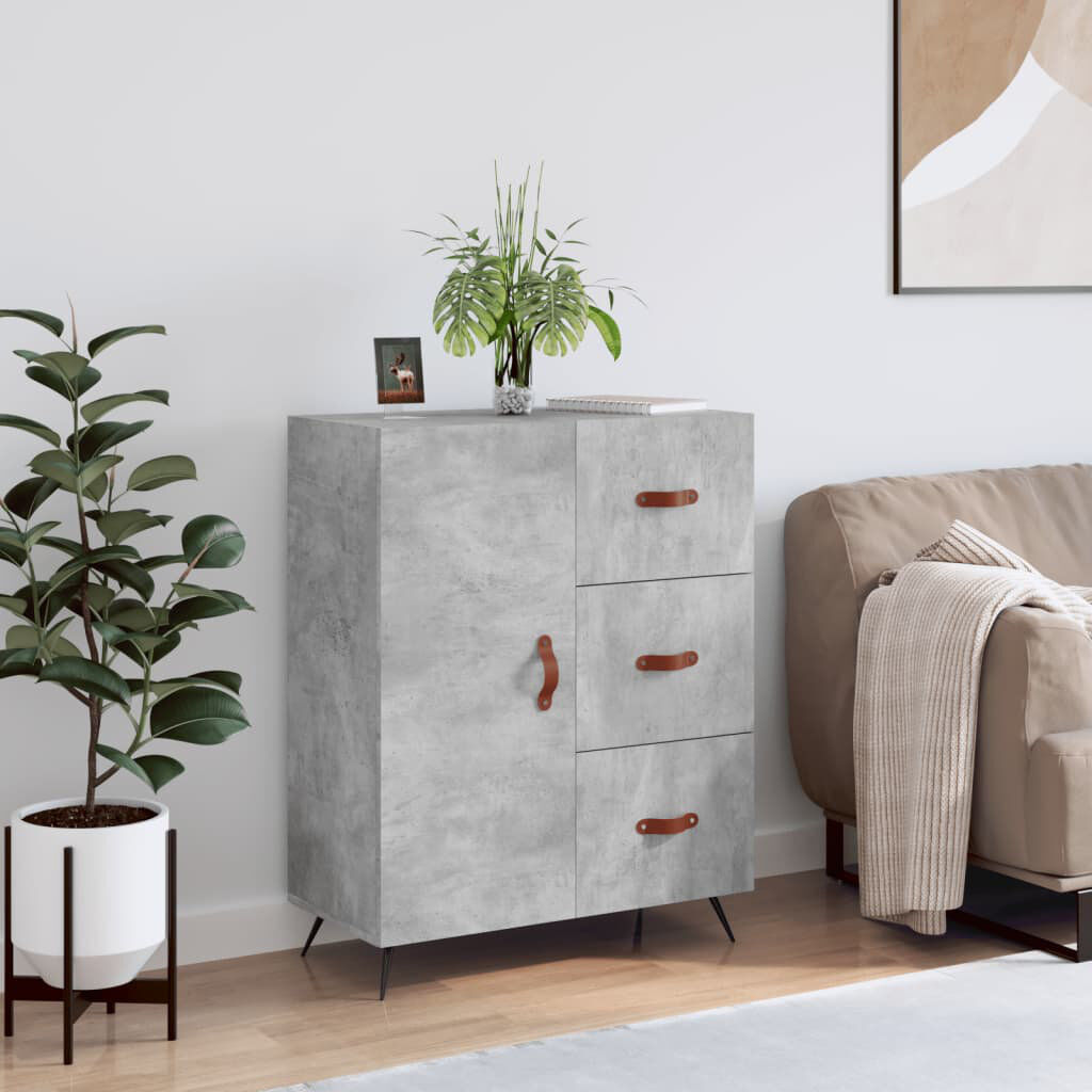 George Oliver Glenavy 3 -Drawer 1 -Door Accent Chest Concrete Grey 90cm H X 69.5cm W X 34cm D