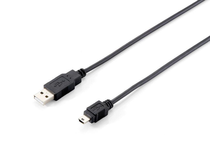 EQUIP 128521 USB 2.0 A auf Mini-B Kabel, 1.8m , Schwarz