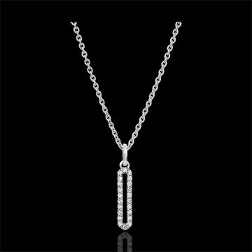 Edenly Halskette Cartouche pavÃ©e - 750er WeiÃŸgold und Diamanten