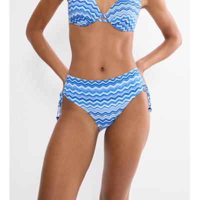 Bikini-Hose TRIUMPH "Mix & Match Summer Midi 01 pt", Damen, Gr. 38, N-Gr, blau (blau, light combination), Microfaser, Obermaterial: 77% Polyamid, 23% Elasthan, Badehosen Bikini-Hose, verspielt und farbenfroh
